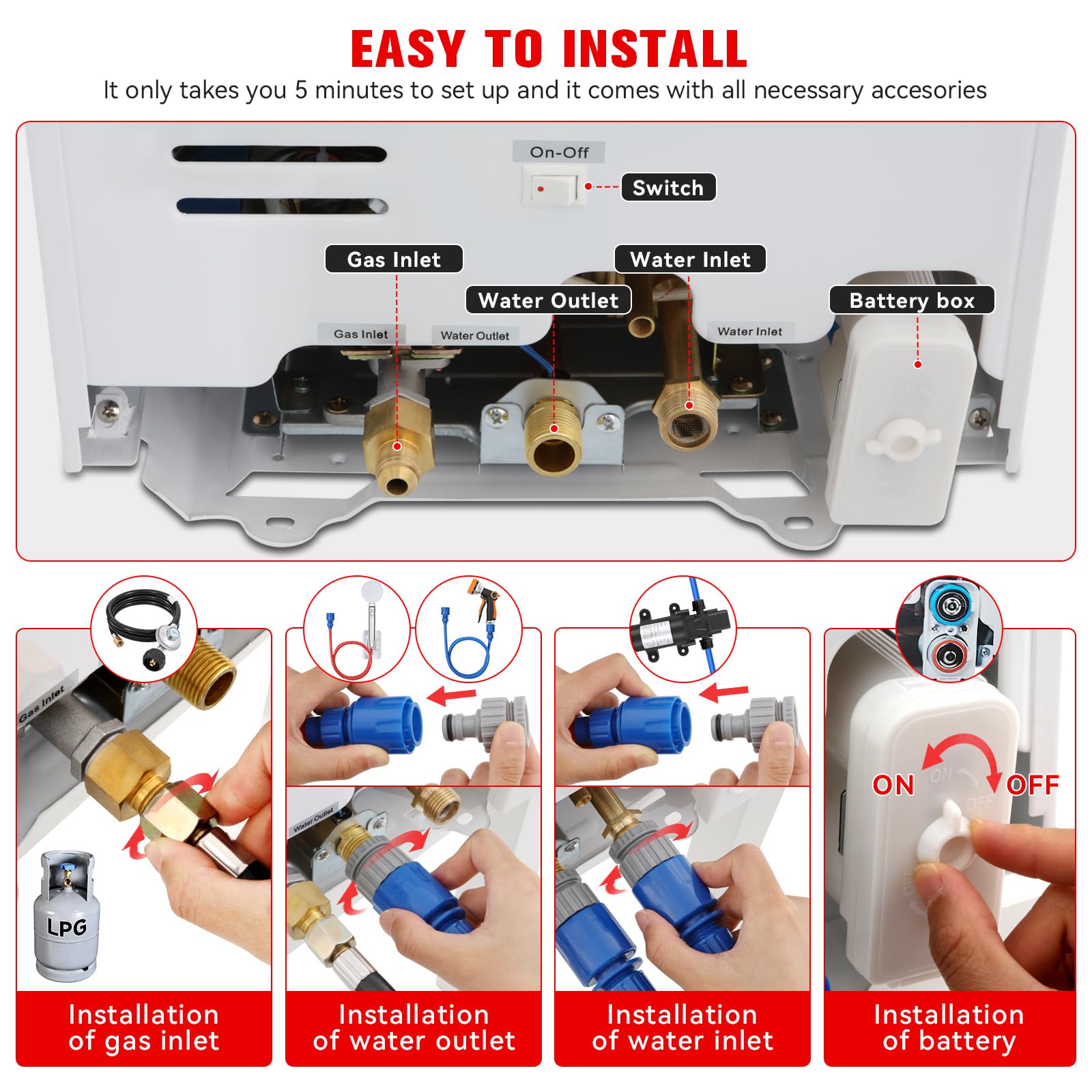 Velpax 2GPM water pump with dual-power options for flexible setup.