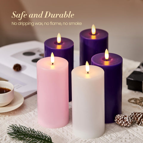 Velsyn battery operated candles provide dripless, mess free decor