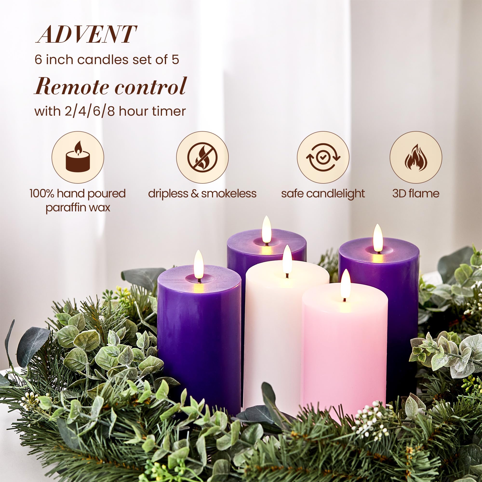 Velsyn flameless candles with remote control for easy dimming and timers