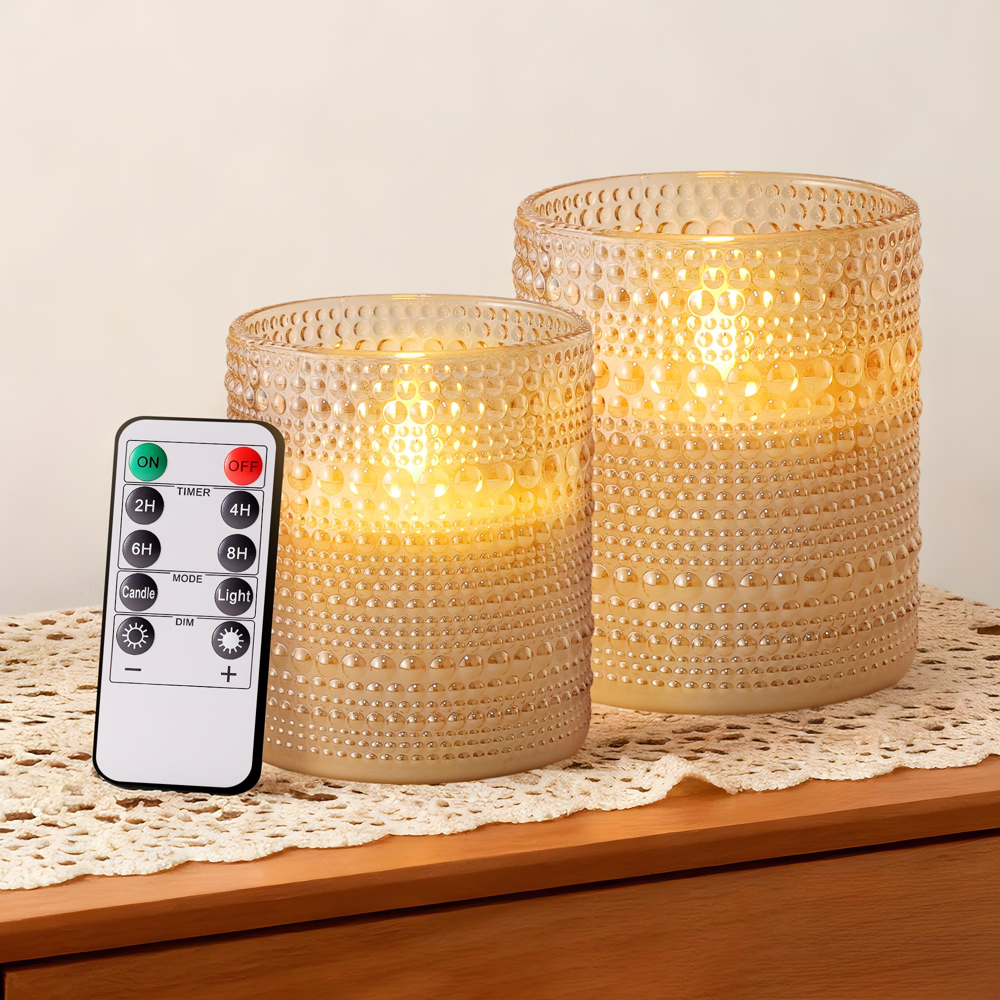 Velsyn dotted glass texture refracts light for a luxe glow