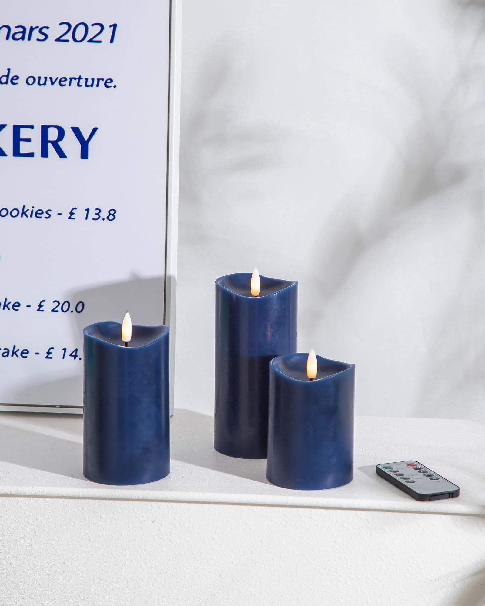 Velsyn navy blue decor candles perfect for gifts or events