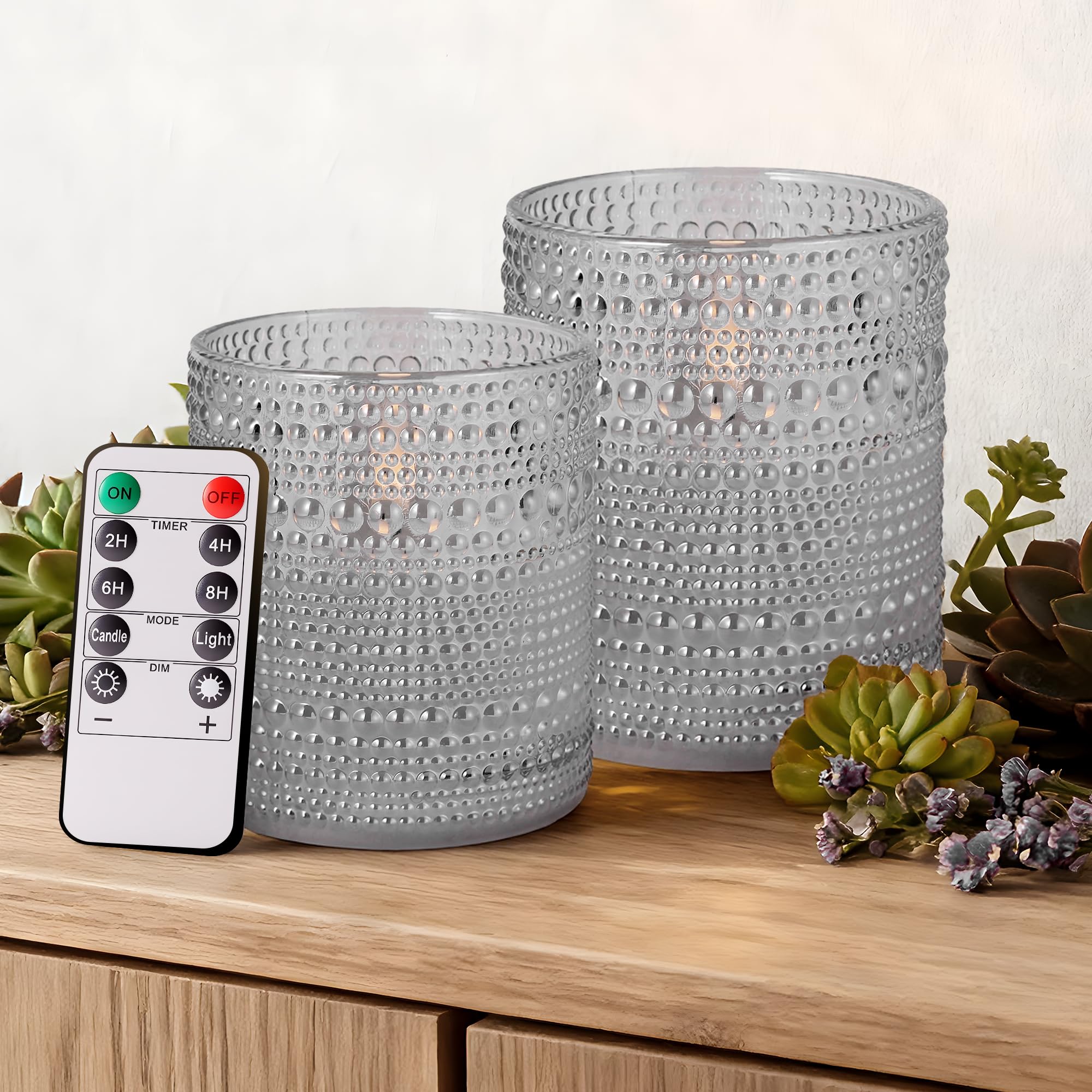 Velsyn two-candle set includes remote for easy control