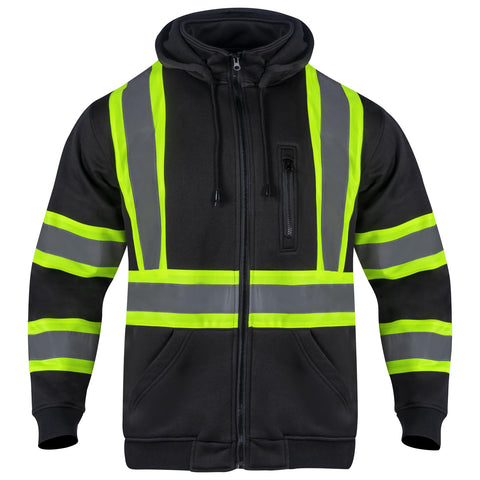 VENDACE hoodie with 2" reflective stripes for enhanced visibility on site