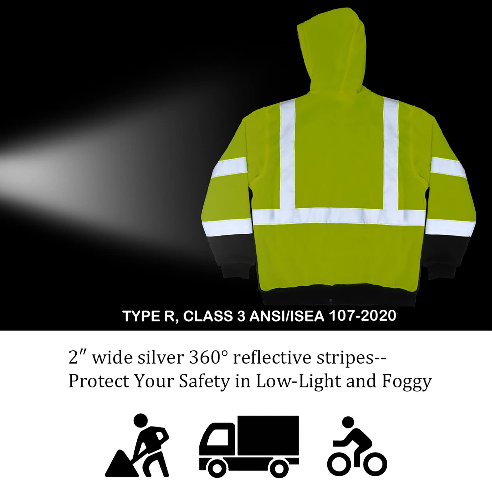 VENDACE versatile safety jacket for construction, cycling, and hunting.
