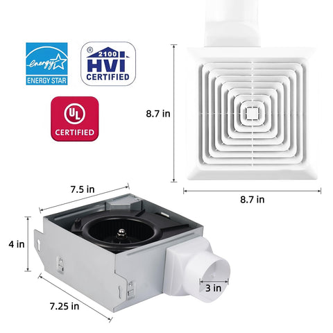 VENTECHLATION ceiling or wall mount shown for flexible installation