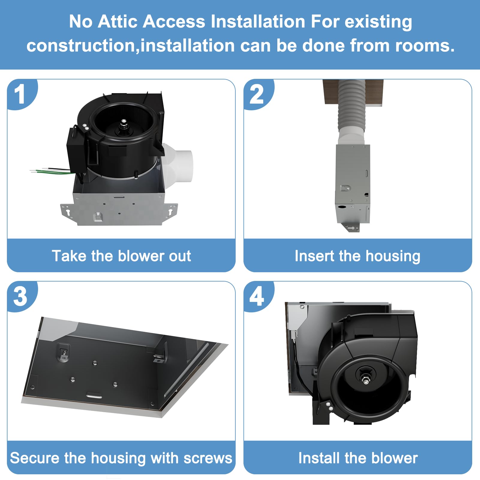 VENTECHLATION galvanized housing resists corrosion for long-lasting performance