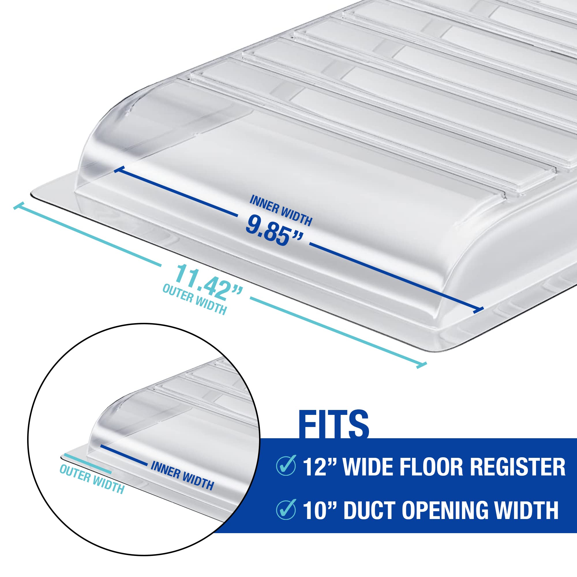 Ventilaider Air Vent Extender installation tape set demonstrates easy attachment.