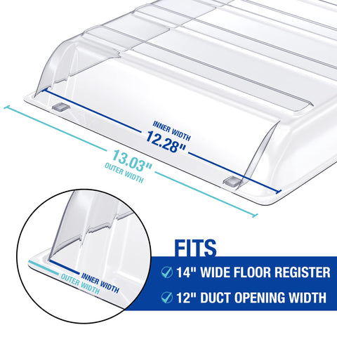 Ventilaider wide vent-compatible design fits registers up to 14 inches.