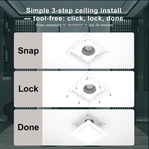 Ventiri 4x4 inch air outlet enables efficient air exchange.