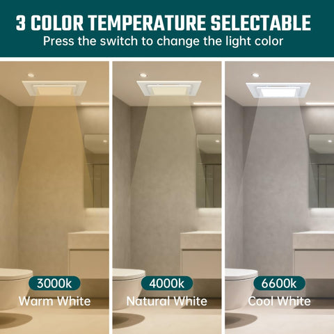 Ventiri quiet exhaust fan operates at 1.0 Sone for peaceful use.