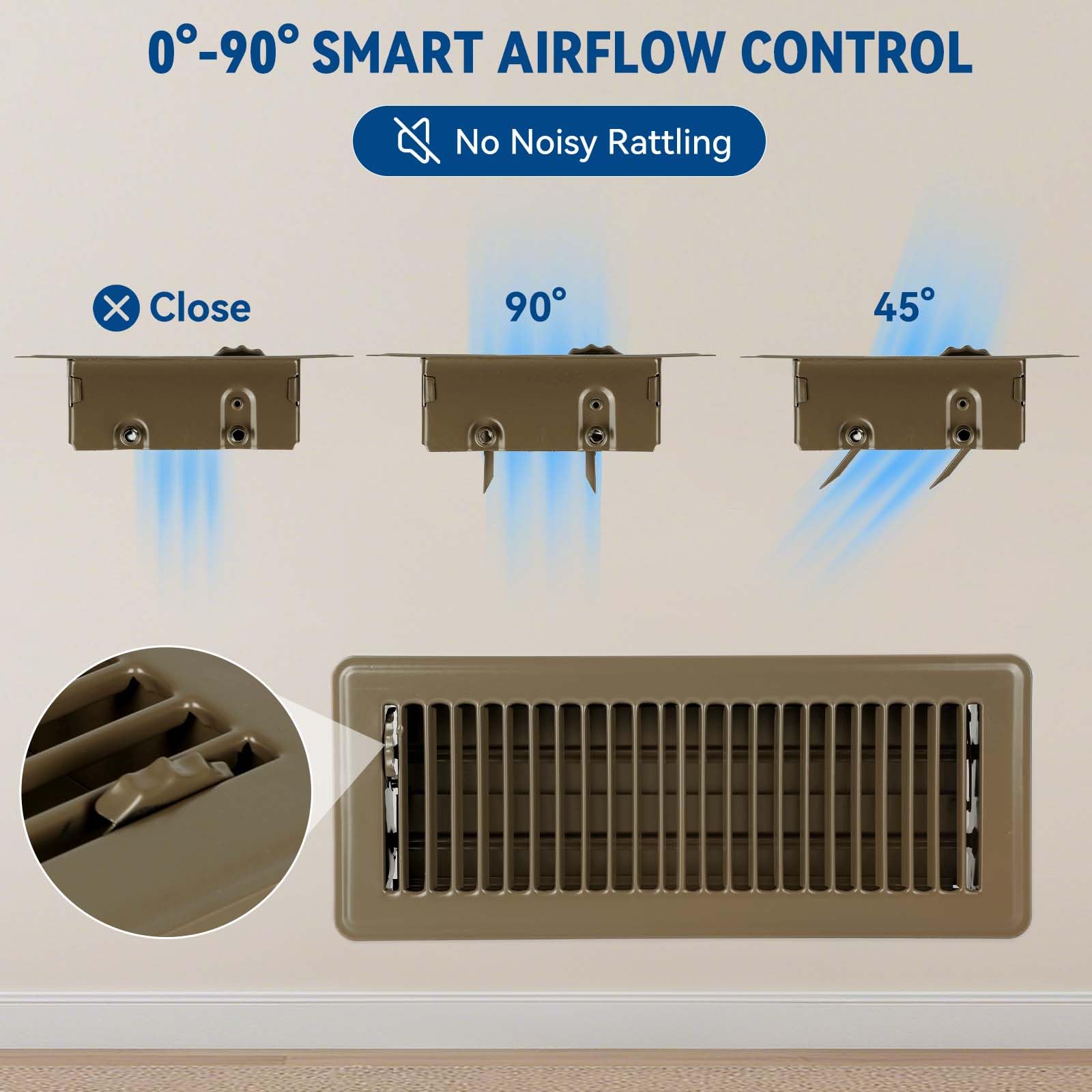 Ventyun easy drop-in floor register installation example