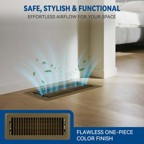 Ventyun 4x10 brown floor register cover seen from the front