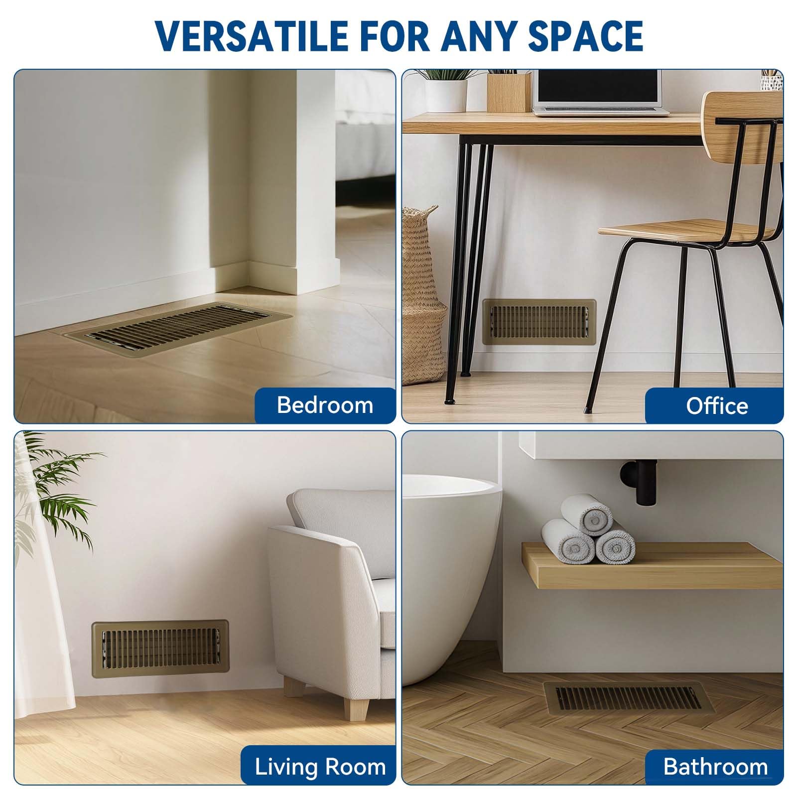 Ventyun pack of four brown floor register covers for quick upgrade