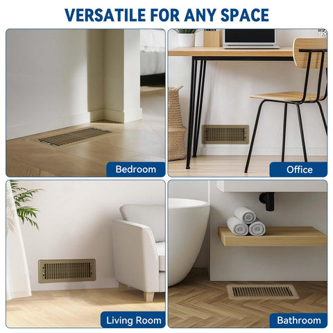 Ventyun 2-pack brown floor register vent covers displayed together