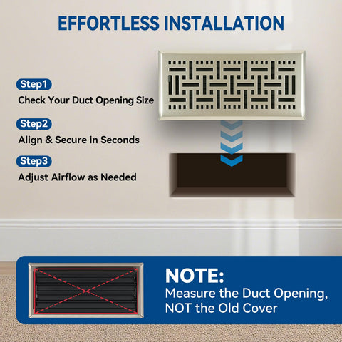 Ventyun floor register 4x10 brushed nickel heat-resistant metal for durability.