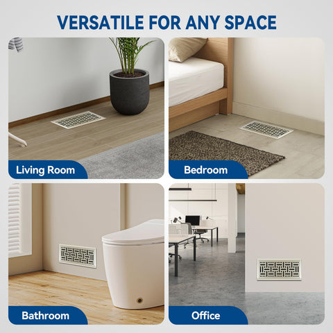 Ventyun floor register 4x10 brushed nickel safety edges prevent scrapes.