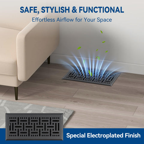 Ventyun floor register adjustable airflow directs air quietly