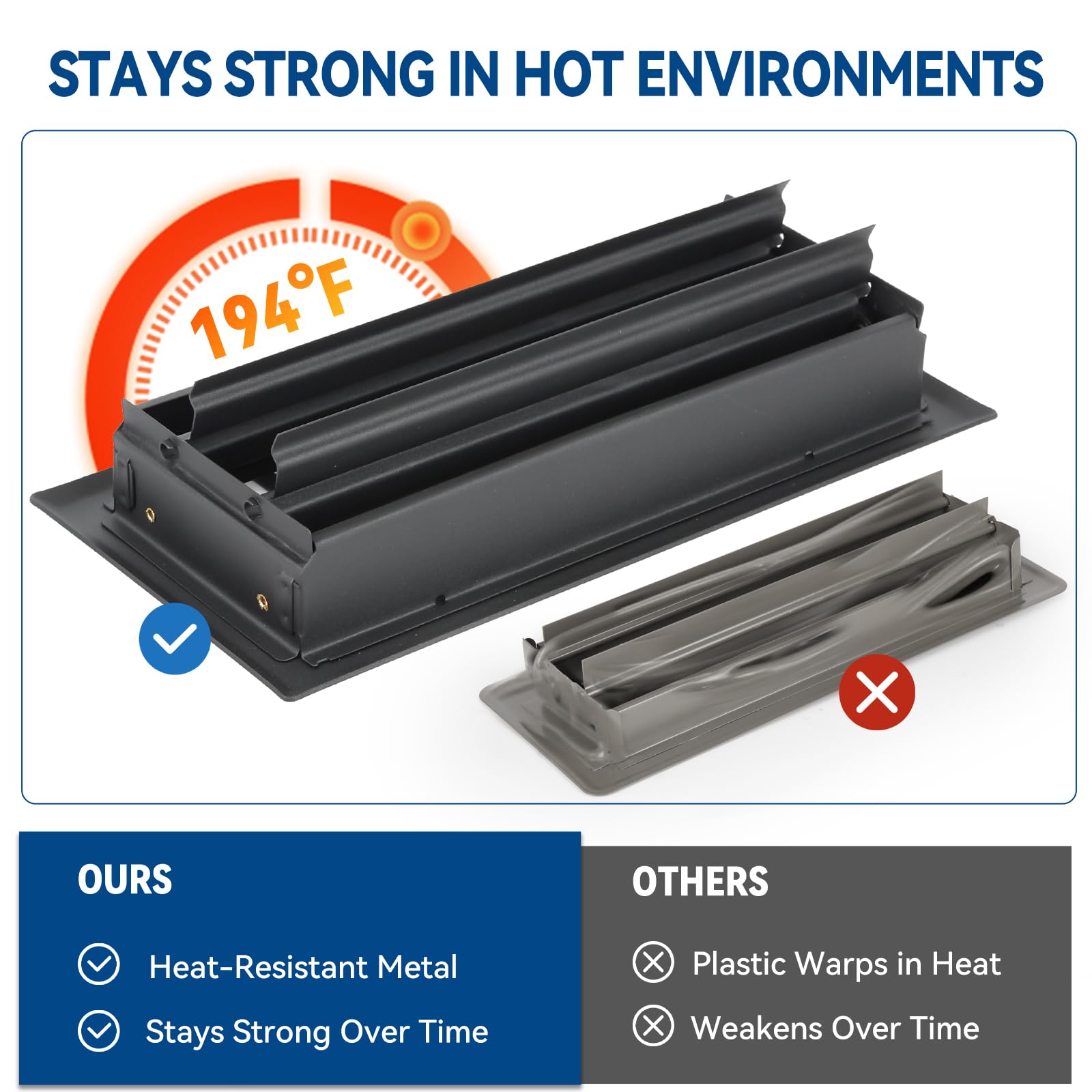 Ventyun floor register installs easily without tools for quick setup