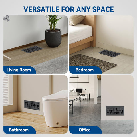 Ventyun floor register delivers smooth, quiet airflow throughout rooms