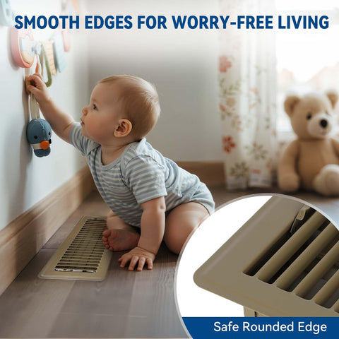 Ventyun airflow-control floor register highlights the adjustable plate for precise airflow.