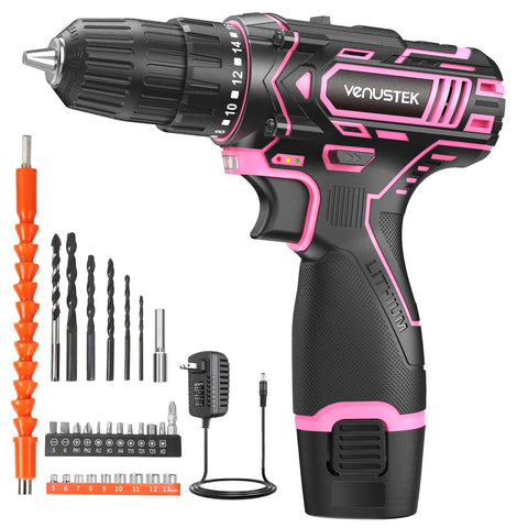 VENUSTEK cordless drill with 30Nm torque powers through wood projects