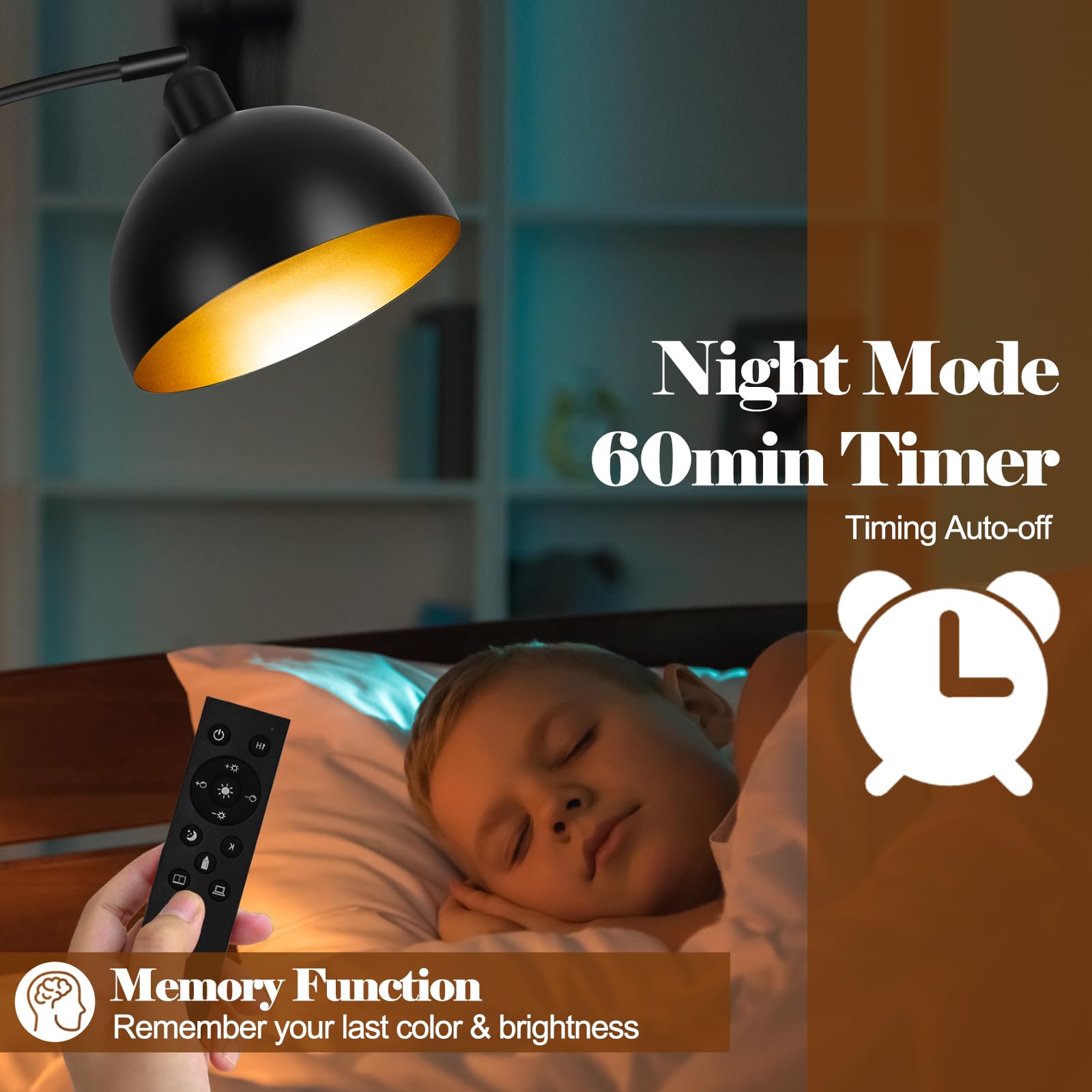 VenzBlomia arc floor lamp dimmable remote for customizable ambiance