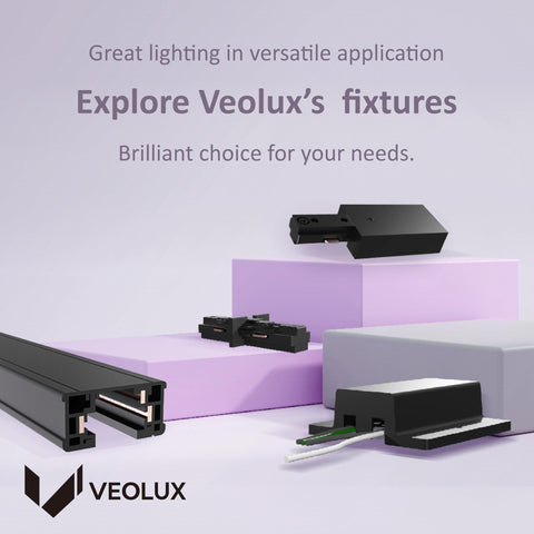 VEOLUX die-cast aluminum track with black finish for durability and style