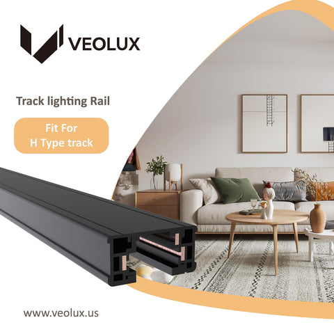 VEOLUX endcaps in black securing the track for a clean finish