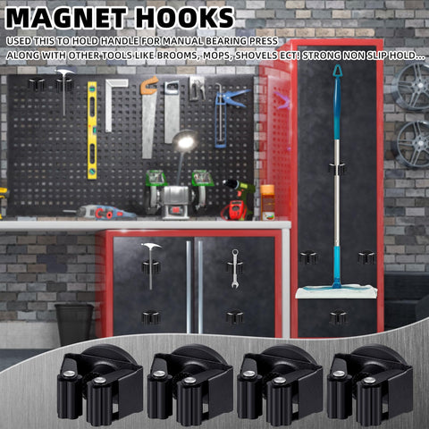 Vercraft black wall mounted mop holder blends with spaces.
