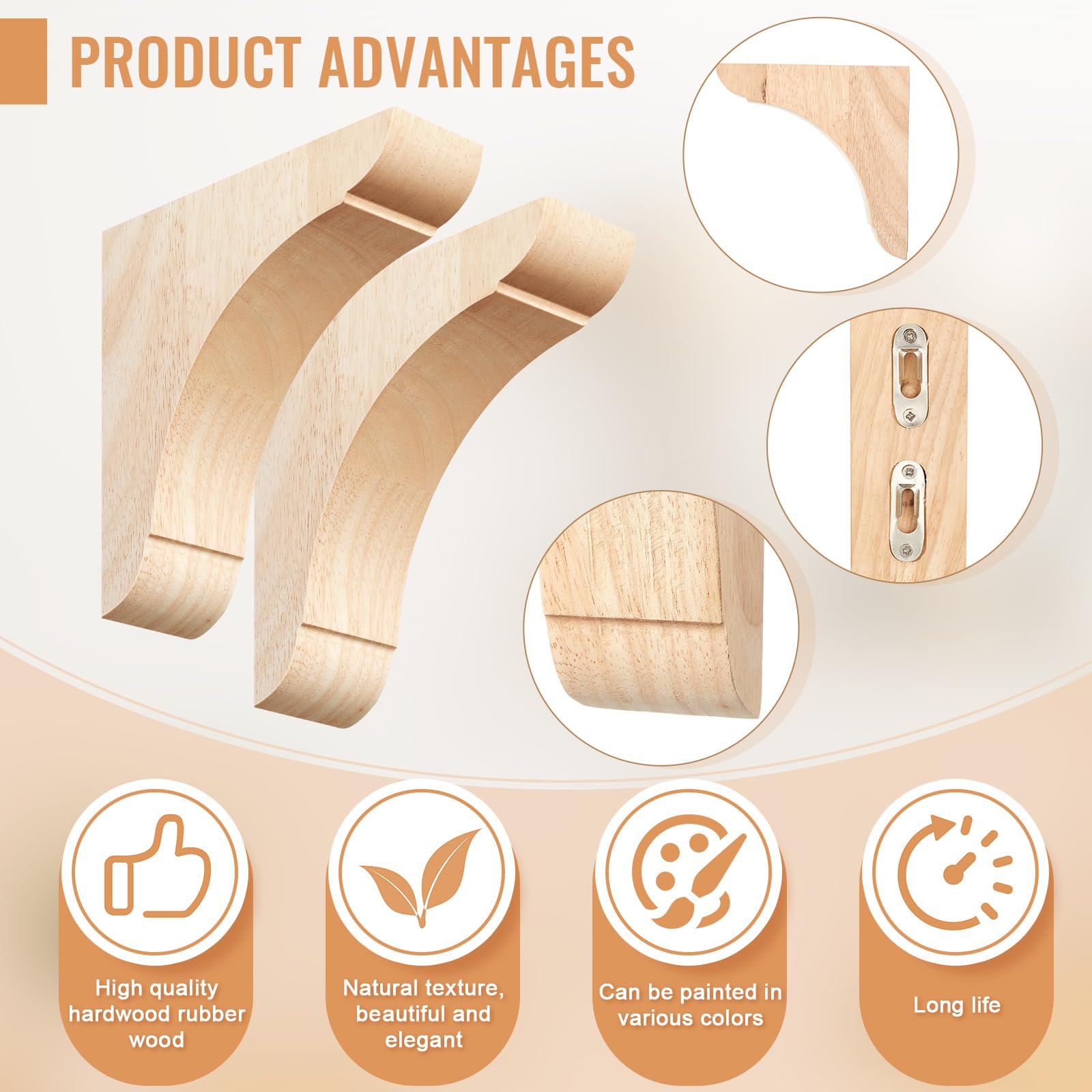 Vercraft corbel with hanging hook feature enables doorway or counter installation.