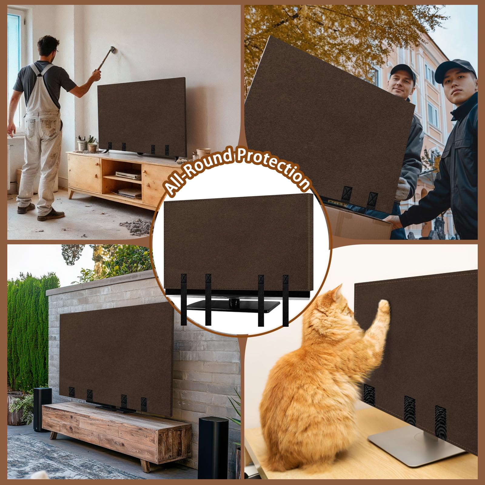Bottom straps keep the TV wrapped and stable during relocation.