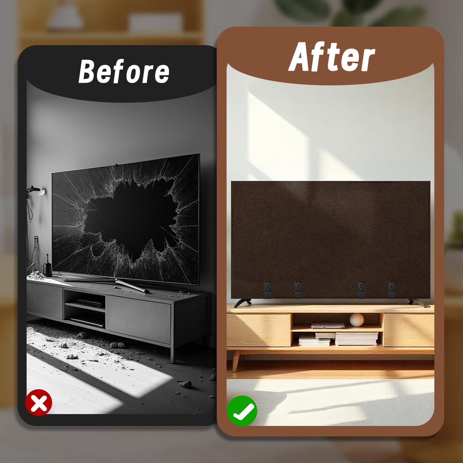 Universal compatibility fits LED, LCD, and flat-screen TVs securely.