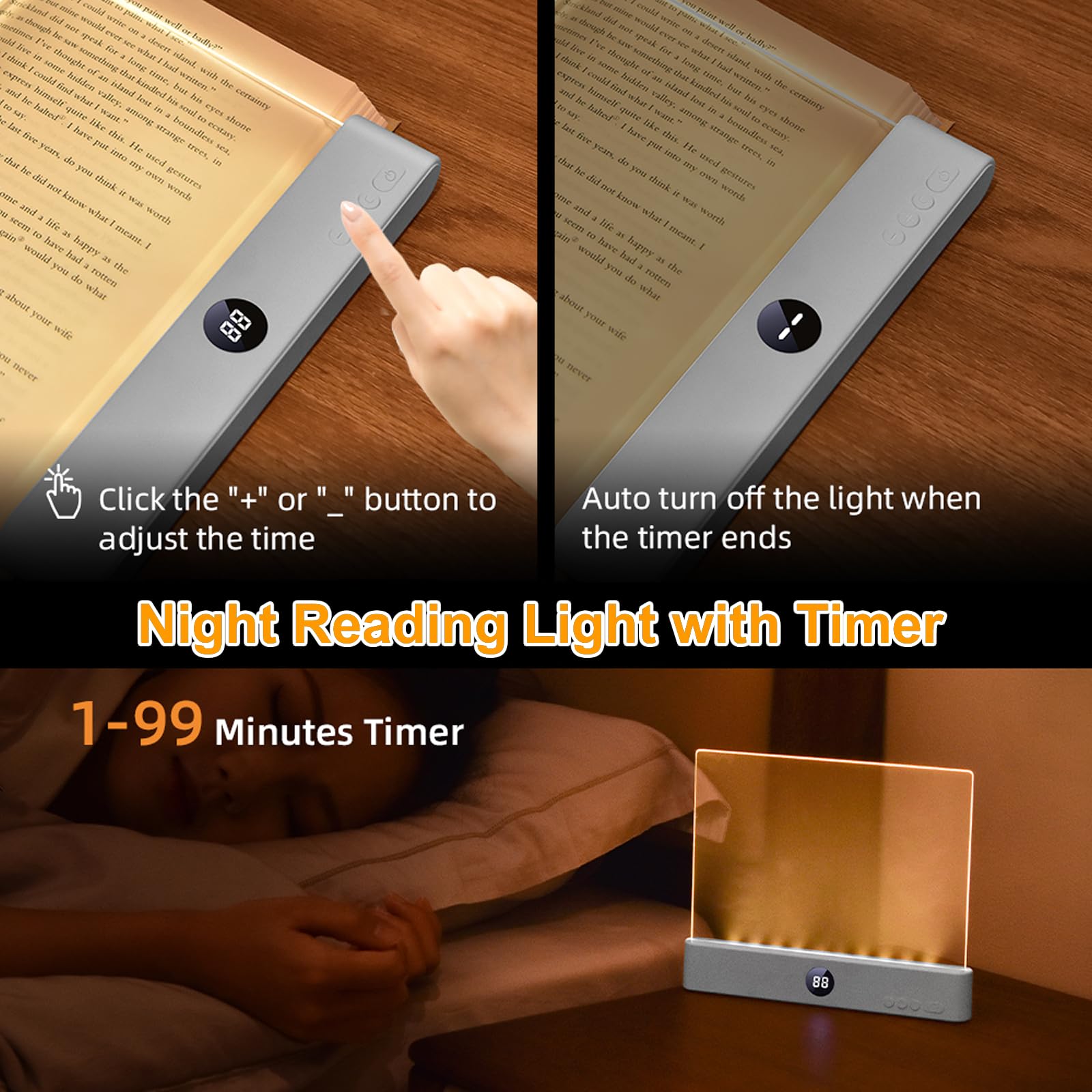 Verdzo Book Light 1200mAh battery supports long reading sessions.