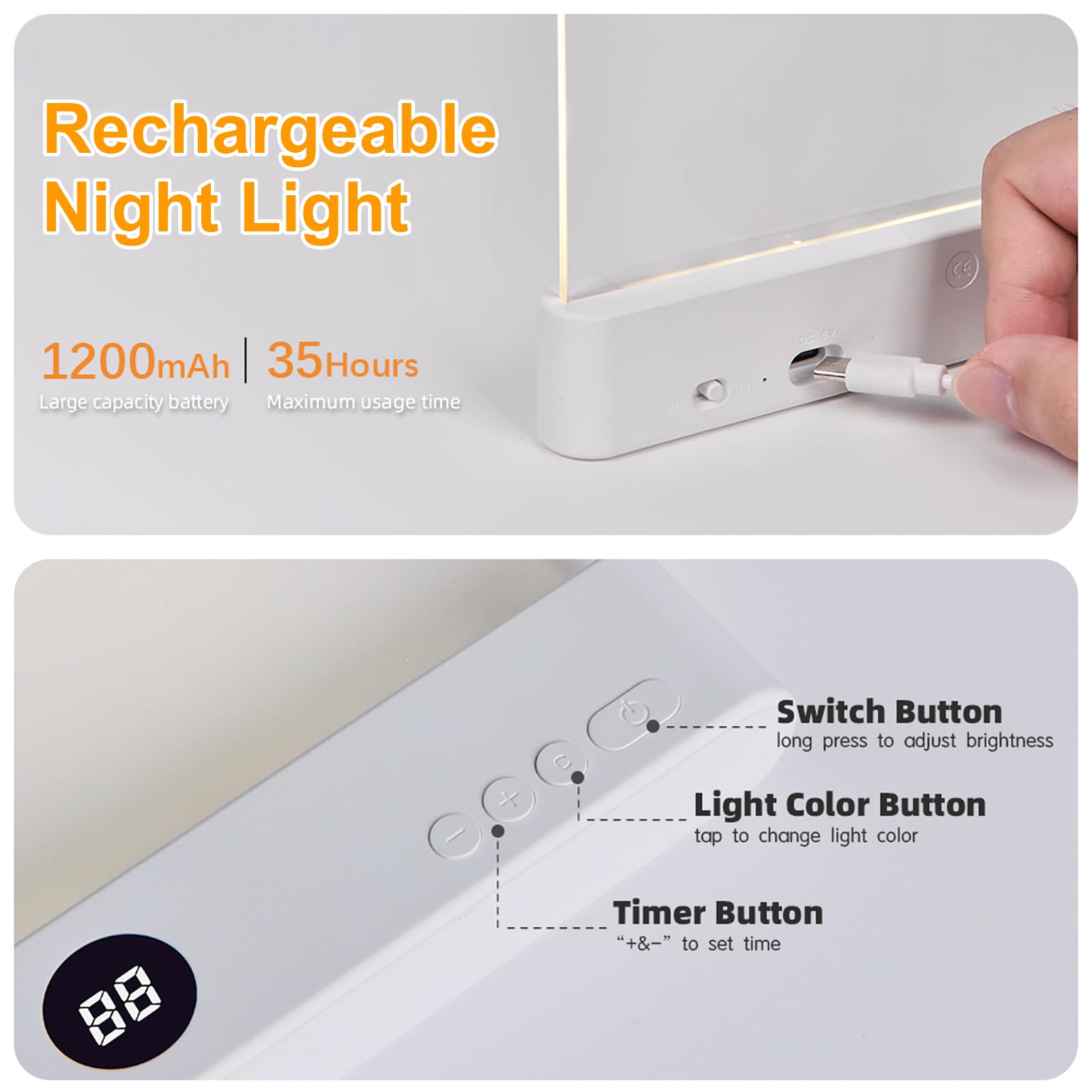 Verdzo Book Light ABS PC panel highlights durable materials.