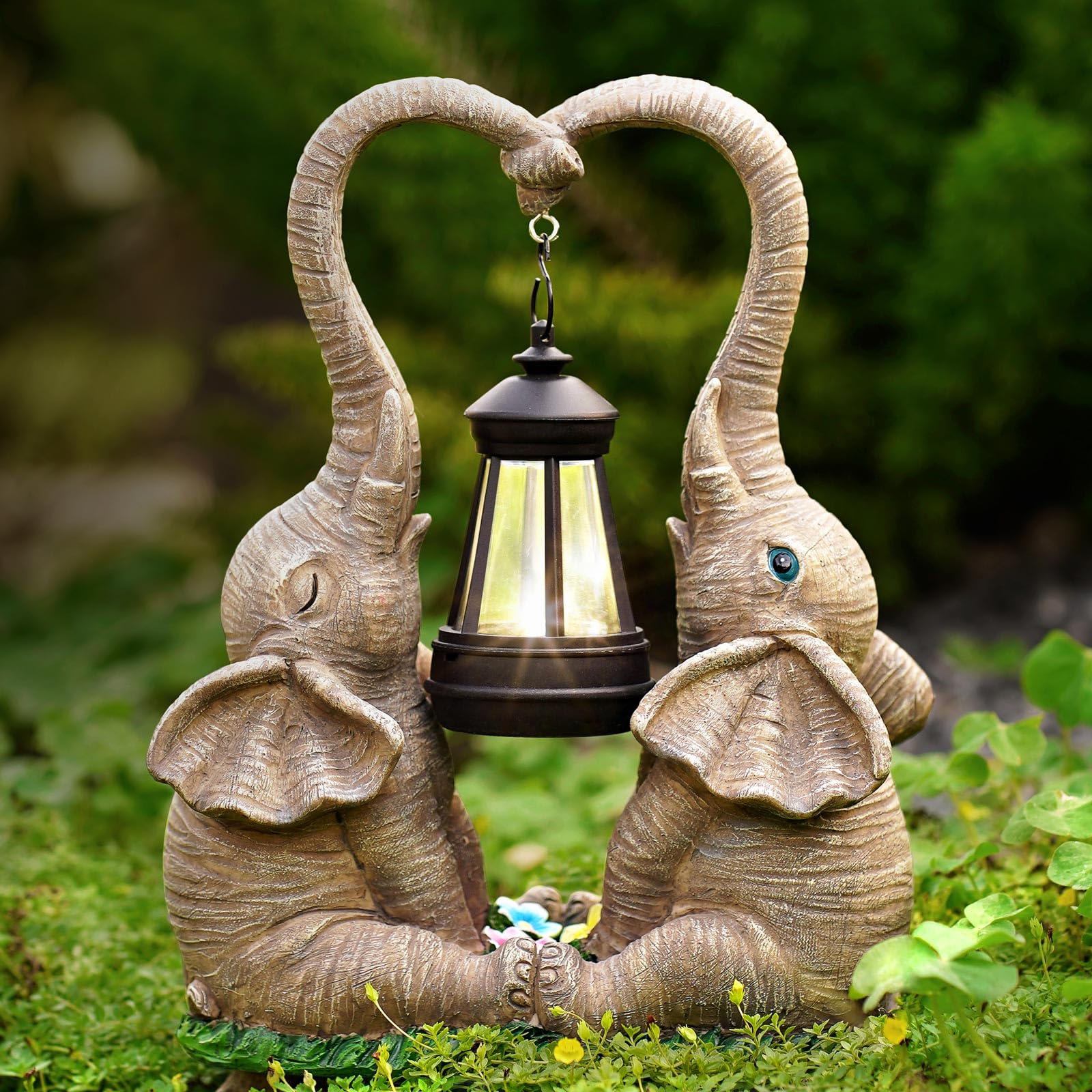 Vereemy elephant statue as a charming porch focal point for garden.