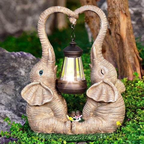 Vereemy elephant statue with IP44 waterproof design for all weather.