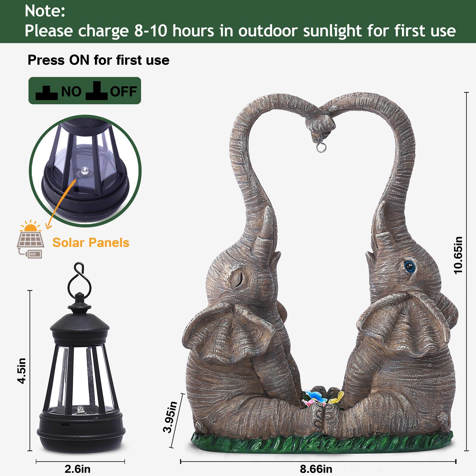 Vereemy garden decor for yard or patio that glows at night.