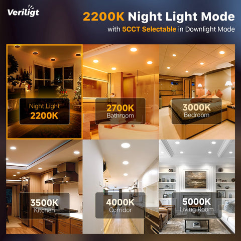 Veriligt 5CCT color temperature supports customizable ambience.