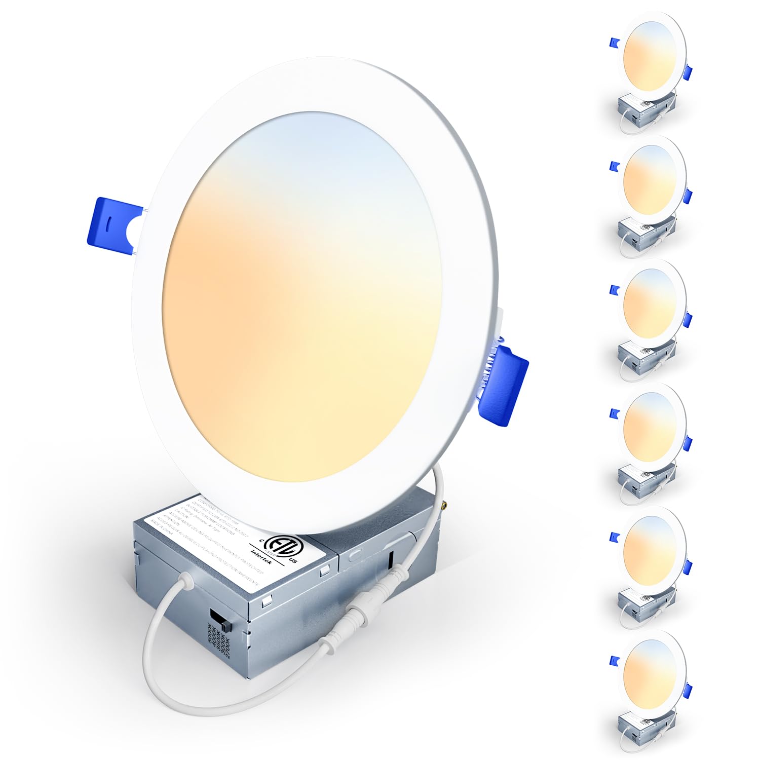 Veriligt 6-inch LED recessed light with 5CCT dimming for mood control.