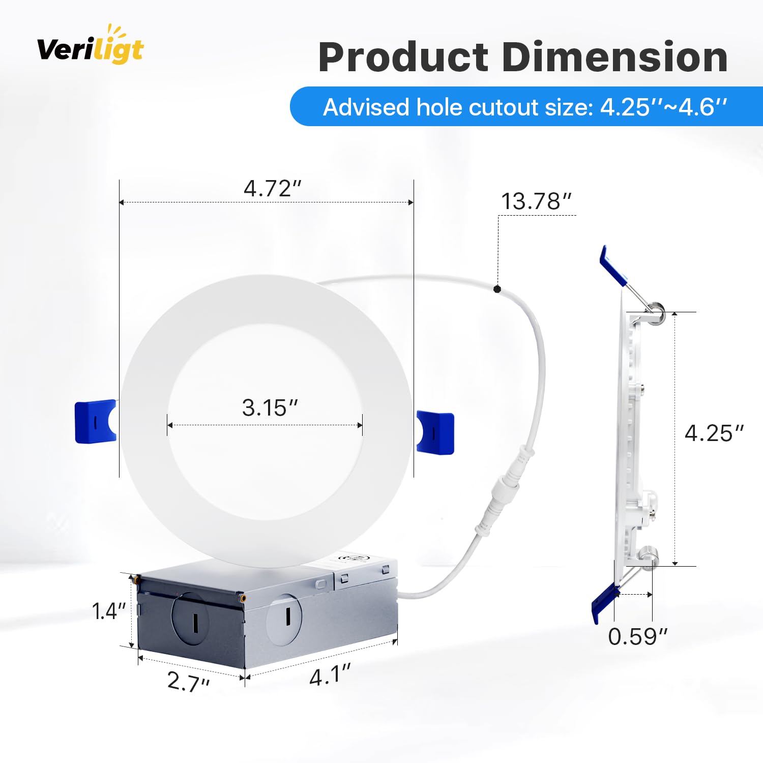 Veriligt aluminum slim wafer downlight highlighting compact design