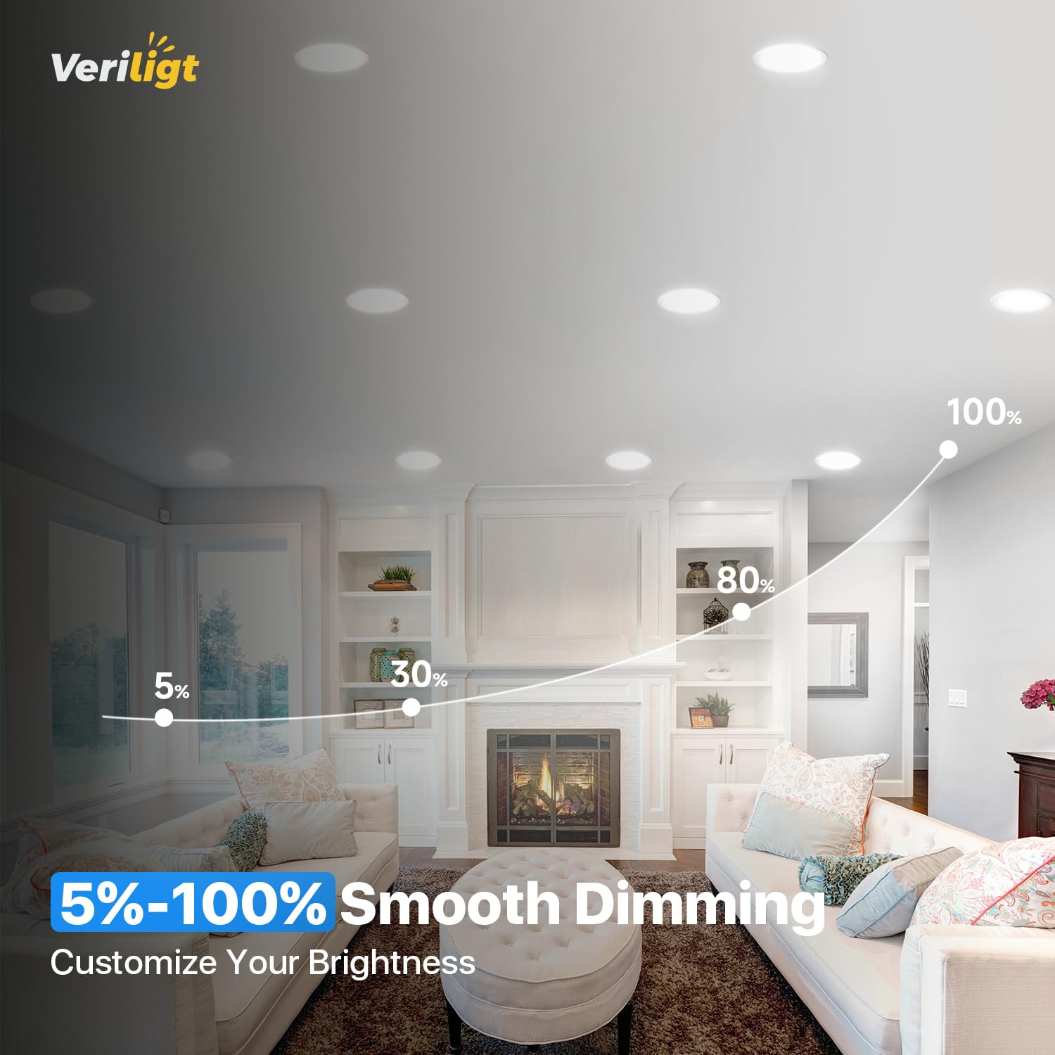 Veriligt damp-rated ceiling downlight suitable for bathrooms