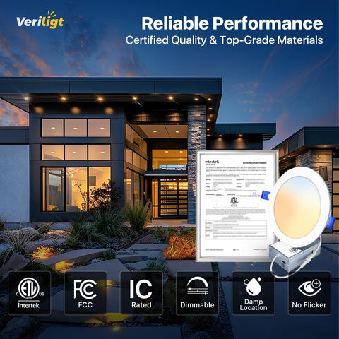 Veriligt joist-friendly design fits tight ceilings without extra framing.