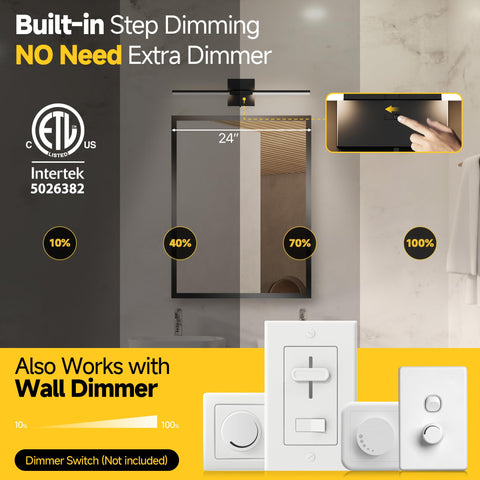Veriligt 24-inch vanity lights show five color temperatures for different tasks.