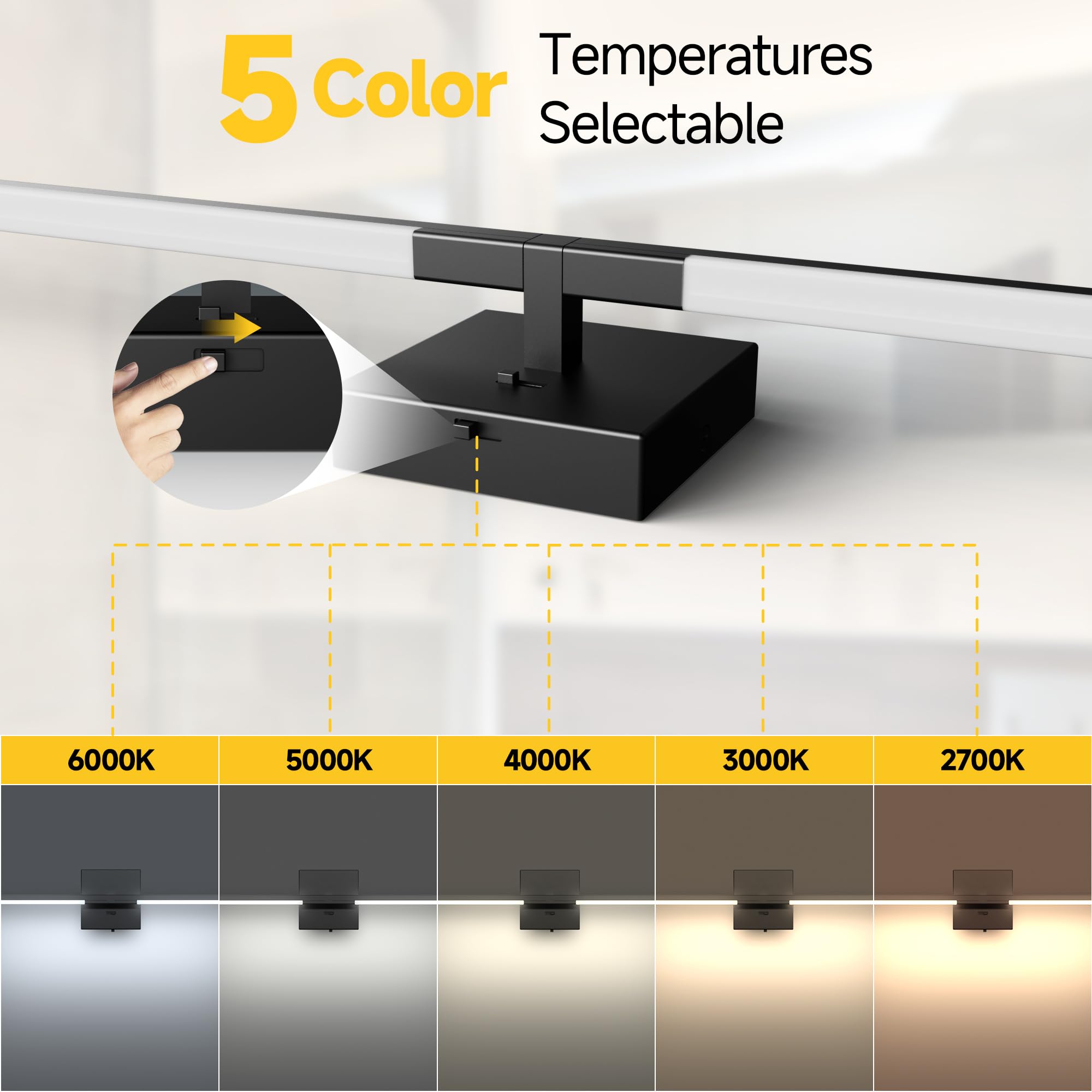 Sleek matte black Veriligt design adds modern bathroom style.