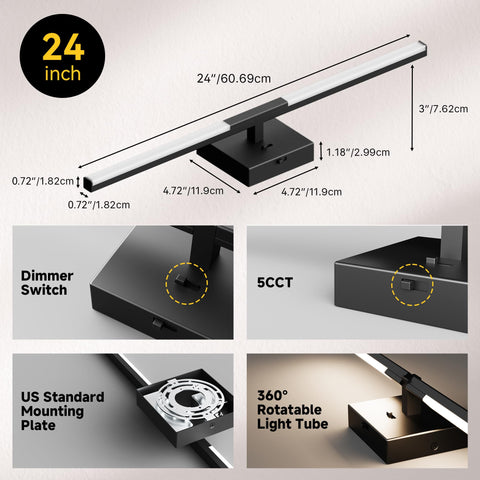 Compact 23.97 by 4.92 by 3 inches fit vanity spaces.