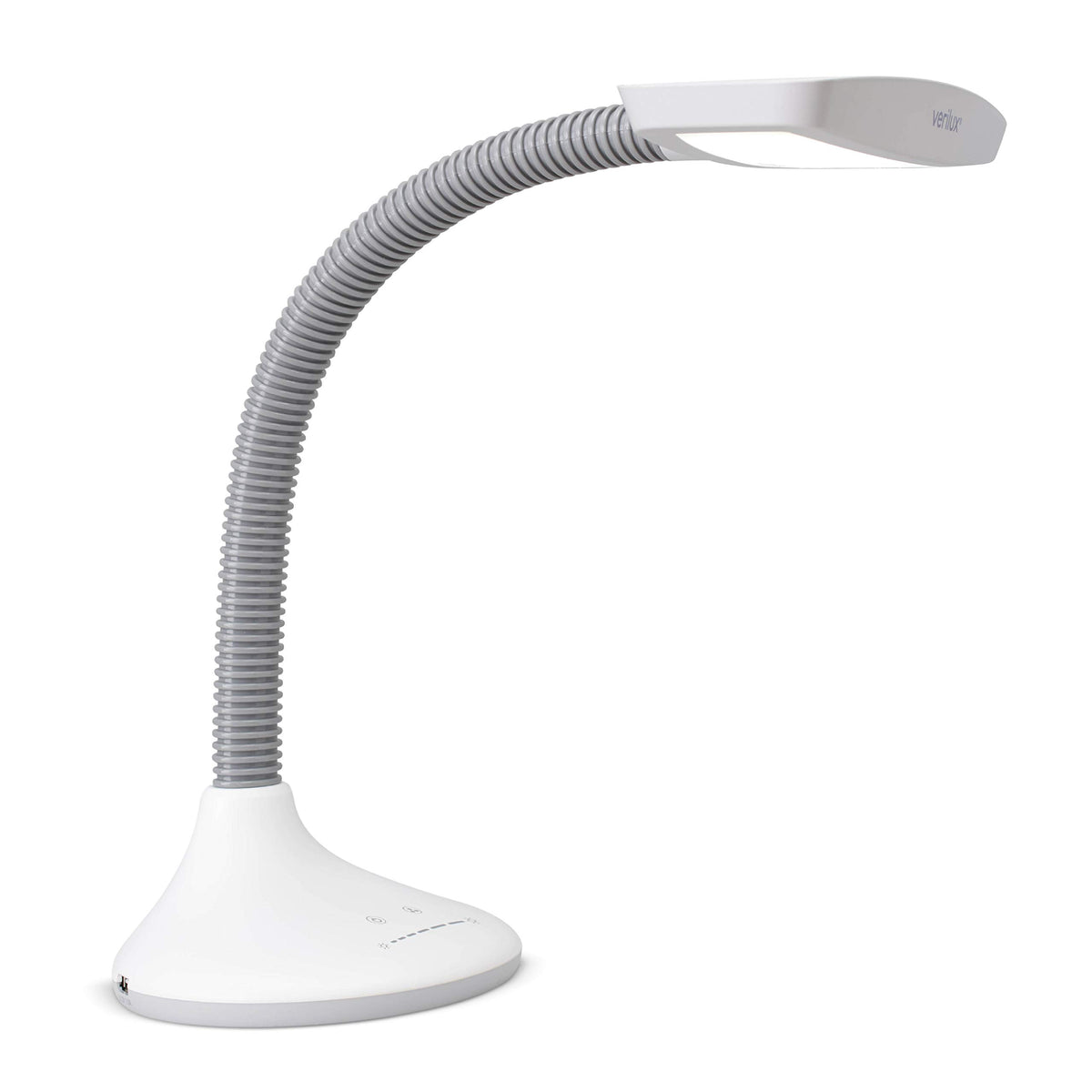 Verilux SmartLight full-spectrum desk lamp base provides clear reading and detailed work