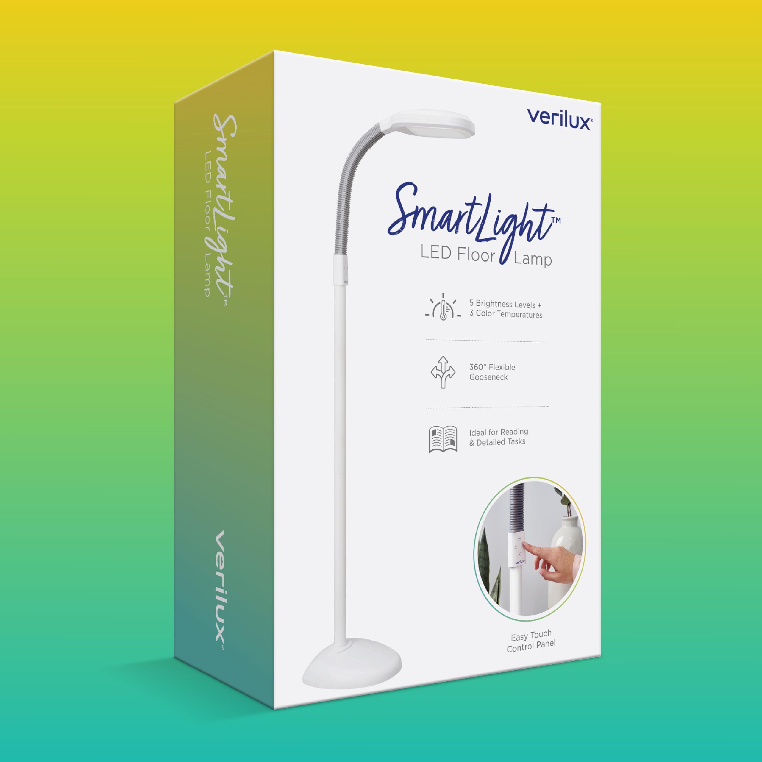 Reader-friendly Verilux SmartLight setup for comfortable nighttime reading