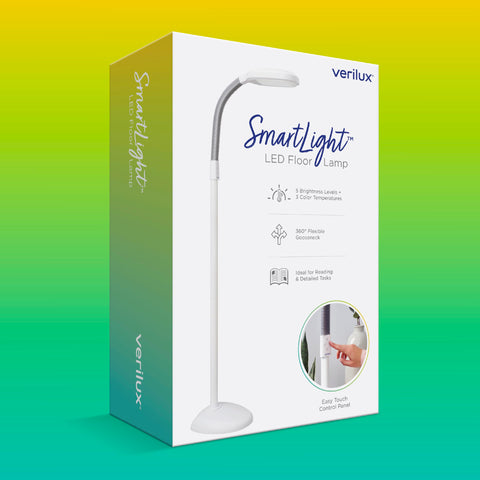 Reader-friendly Verilux SmartLight setup for comfortable nighttime reading
