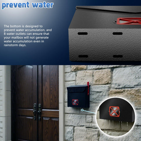 VerinsIroin mailbox bottom drainage prevents water pooling.