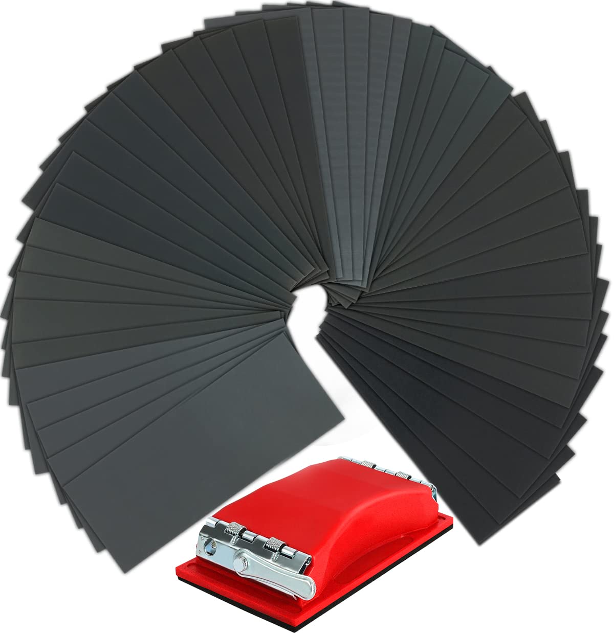 VERONES sandpaper kit with red handle shown for versatile sanding tasks